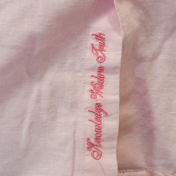 NWT Robert Graham Borsi Men's Linen Cotton Classic‎ Fit Pink Shirt 2XL $198 - Picture 5 of 11